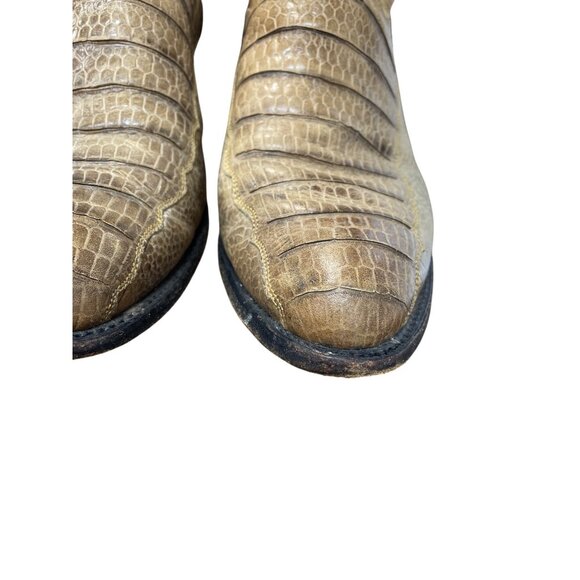 Jaca Made In Mexico Mens Beige Leather Western Mid Calf Boots Sz 10.5EE SKU 9511 - Picture 14 of 16